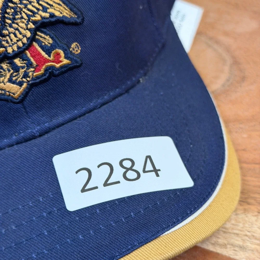 Anheuser Busch Eagle Logo Baseball Cap Mens One Size Blue Embroidered Vintage